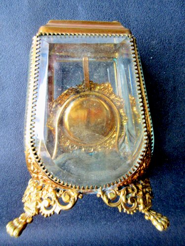 Porte-montre Napoléon III verres arrondis biseautés armature laiton qualité RARE