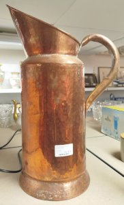 UMBRELLA STAND LARGE PITCHER STYLE IN HAMMERED COPPER 5.5MAG 14/01