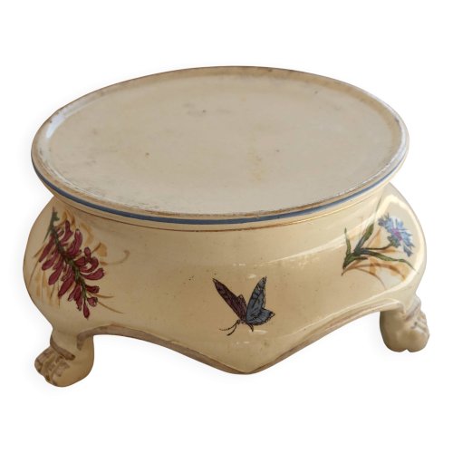 Porte-plante ancien Lunéville faïence – Décor polychrome