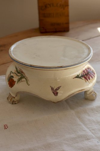 Porte-plante ancien Lunéville faïence – Décor polychrome