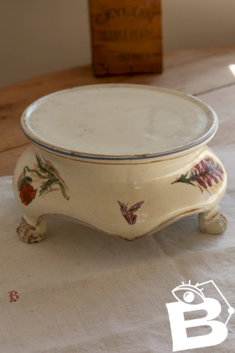 Porte-plante ancien Lunéville faïence – Décor polychrome