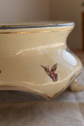 Porte-plante ancien Lunéville faïence – Décor polychrome