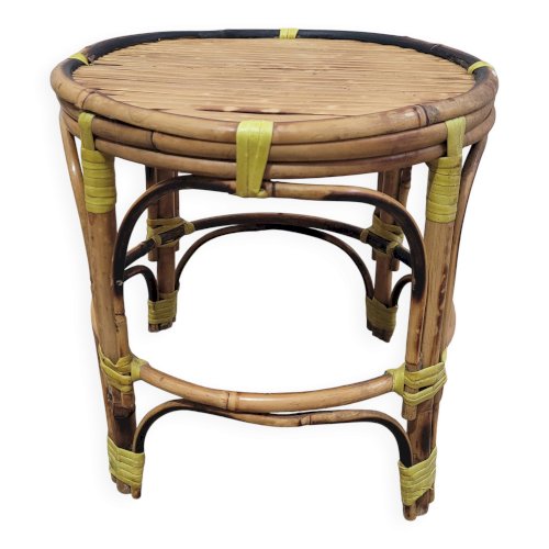 Porte plante en rotin vintage