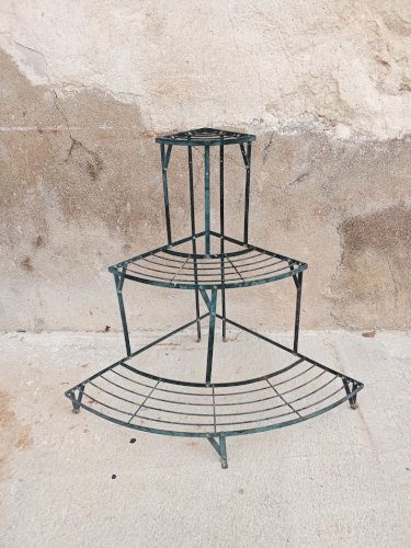 Porte-plantes d'angle en métal