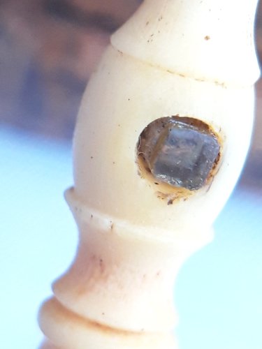 Porte-plume ouvre-lettres ancien bakélite, à œil secret