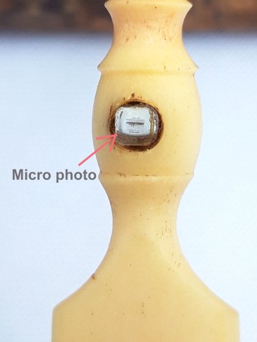 Porte-plume ouvre-lettres ancien bakélite, à œil secret