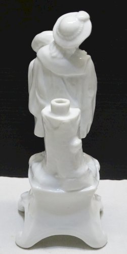 -PORTE PLUME PORCELAINE BLANCHE XIXe joueur de CORNEMUSE VITRINE déco BUREAU   D
