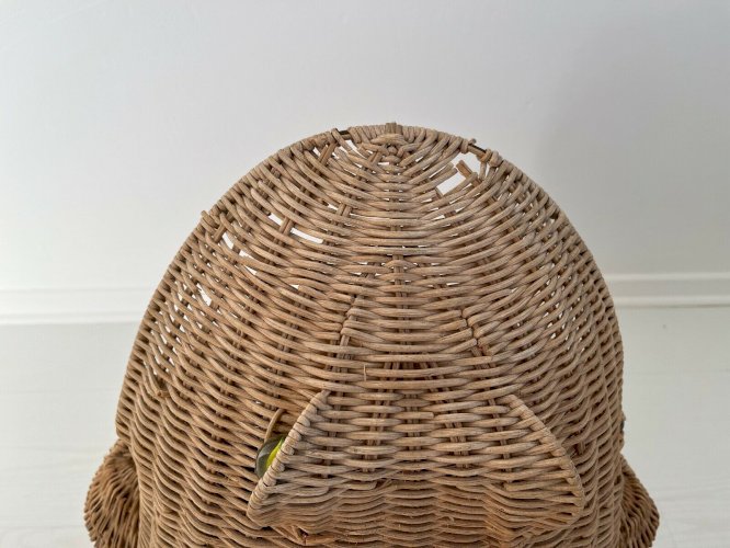 PORTE REVUE  GRENOUILLE  EN ROTIN, OSIER DESIGN OLIVIER CAJAN 1975 VINTAGE