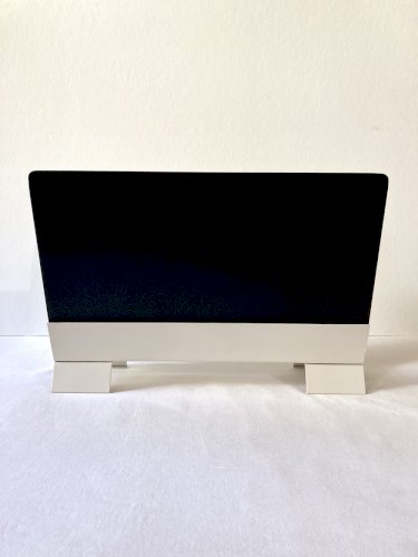 Porte-revues en métal noir et blanc crème, années 1950