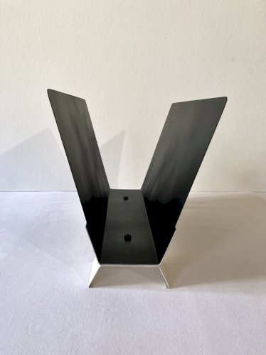 Porte-revues en métal noir et blanc crème, années 1950