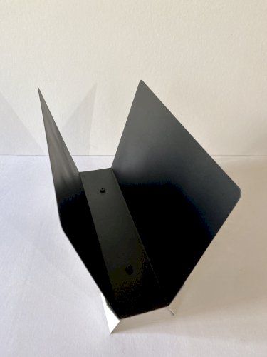 Porte-revues en métal noir et blanc crème, années 1950