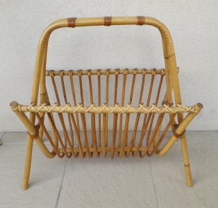 Rattan magazine rack