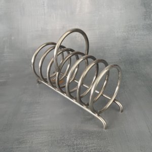 Silver-plated toast rack without hallmark
