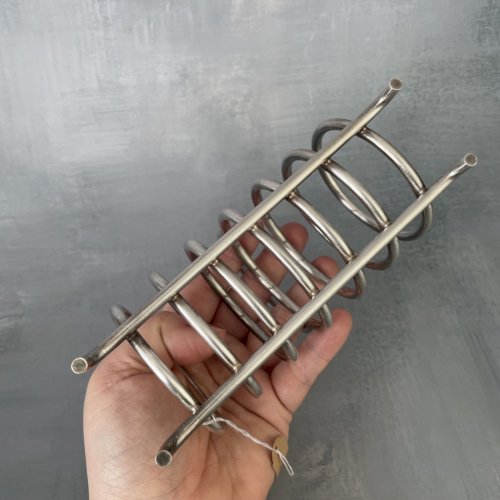 Porte toast présentoir à toast en métal argenté sans poinçon