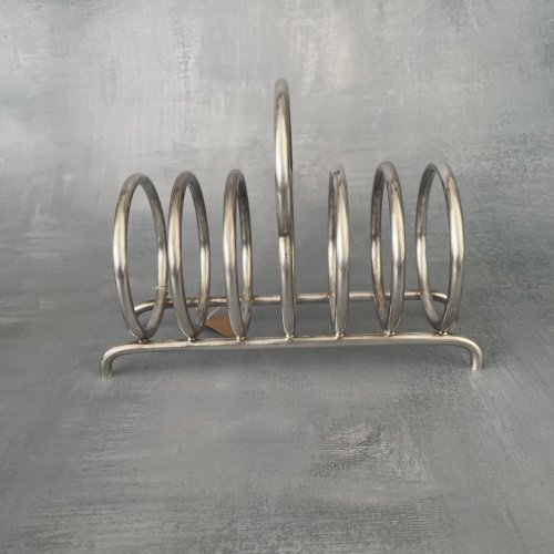 Porte toast présentoir à toast en métal argenté sans poinçon