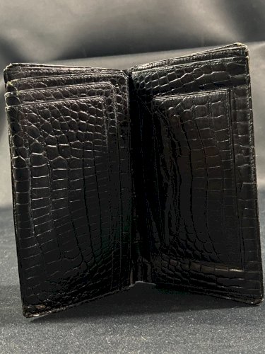 Portefeuille long à billets Continental Wallet cuir brillant 1960 signé Hermès