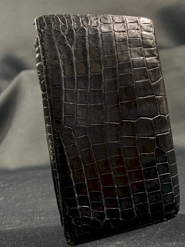 Portefeuille long à billets Continental Wallet cuir brillant 1960 signé Hermès