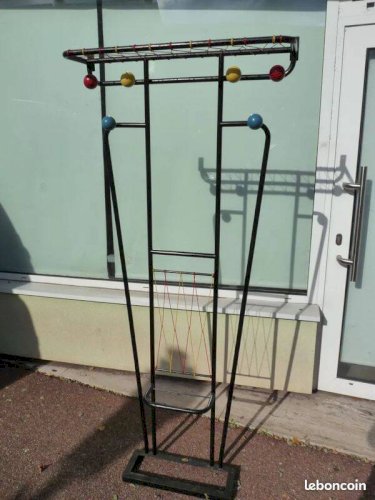 Portemanteau vestiaire mural des années 60, à boules colorées