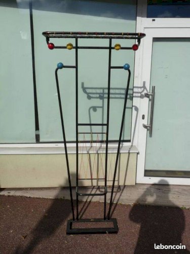 Portemanteau vestiaire mural des années 60, à boules colorées