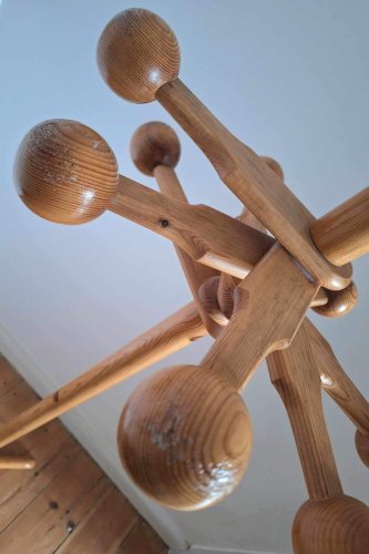 Portemanteau Vintage Scandinave, Meuble Patères Ancien