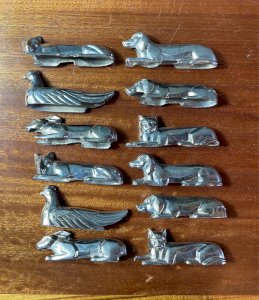 Portes-couteaux animaux métal chromé Marcel Sandoz Art Déco