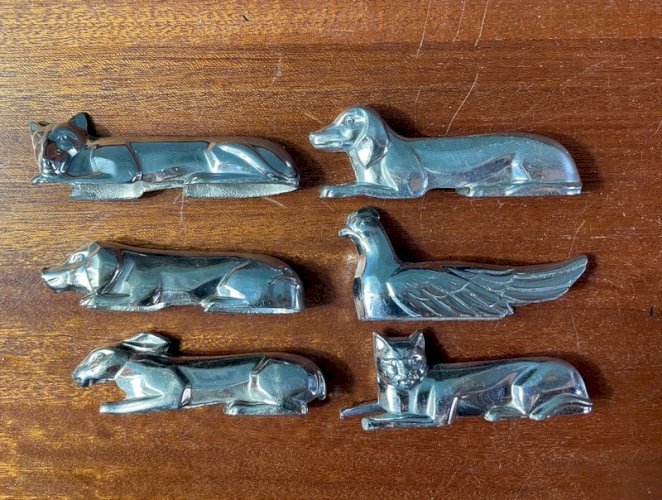 Portes-couteaux animaux métal chromé Marcel Sandoz Art Déco