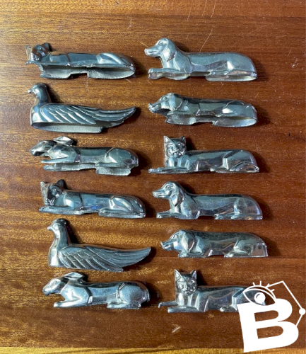 Portes-couteaux animaux métal chromé Marcel Sandoz Art Déco