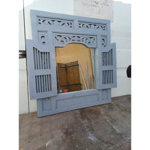 Portes Miroir Bois cérusé Gris