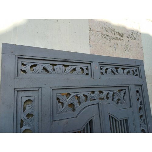 Portes Miroir Bois cérusé Gris