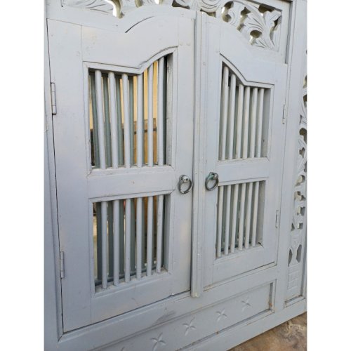 Portes Miroir Bois cérusé Gris