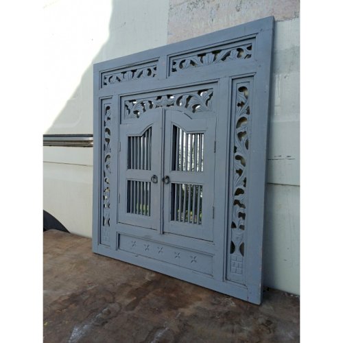 Portes Miroir Bois cérusé Gris