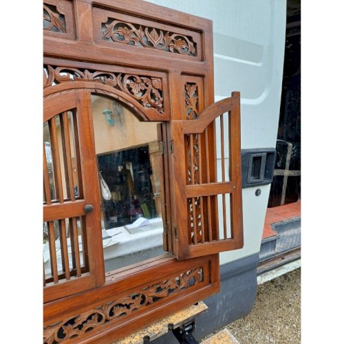 Portes Miroir Bois Exotique