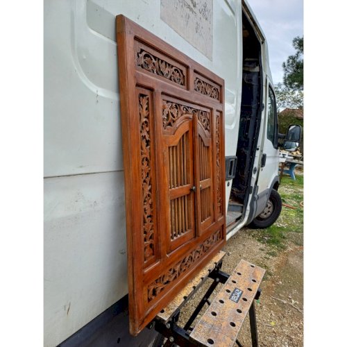 Portes Miroir Bois Exotique