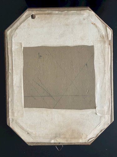 Portrait avec cadre en laiton repoussé, années 20