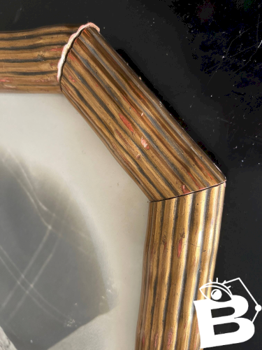 Portrait avec cadre en laiton repoussé, années 20