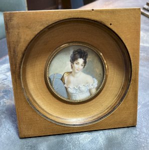 Portrait de femme - miniature dans le gout du XVIIIe 