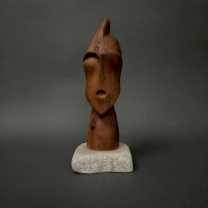 Wooden warrior portrait carved by Calin Hentea XXth 1995 M3480