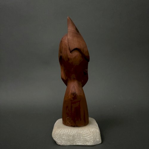 Portrait de guerrier en bois sculpté par Calin Hentea XXe 1995 M3480