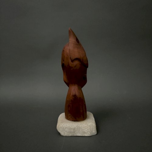 Portrait de guerrier en bois sculpté par Calin Hentea XXe 1995 M3480
