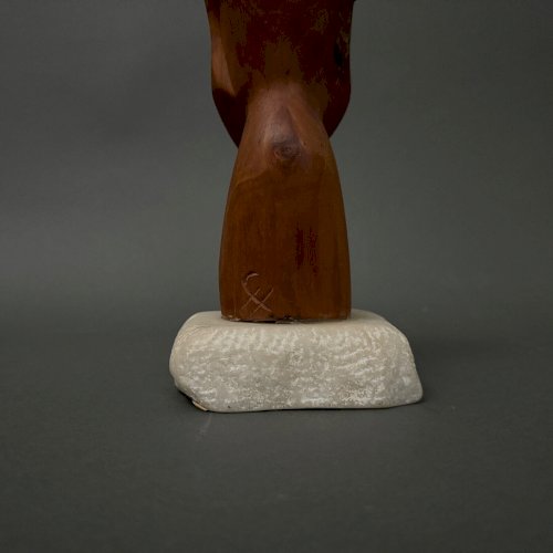 Portrait de guerrier en bois sculpté par Calin Hentea XXe 1995 M3480