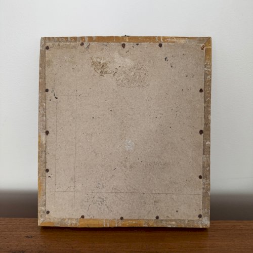 Portrait de jeune fille XVIIIe fixé sous verre cadre à baguette A5685