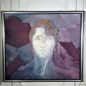 Portrait de jeune homme sur soie 1970 L9604
