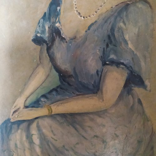 portrait féminin huile sur panneau signé Robert Philippe