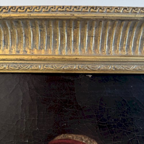 Portrait fin XIXe représentant une femme à la coiffe et à la dentelle A5617