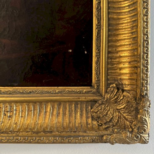 Portrait fin XIXe représentant une femme à la coiffe et à la dentelle A5617