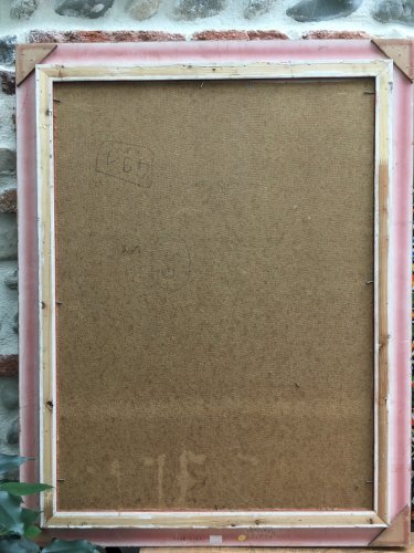 Portrait Peinture HuilE Panneau 1960 Signé Ader Expressioniste Tableau