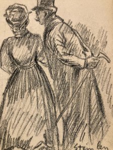 Portrait Théophile Alexandre Steinlen Original drawing 19th century Antique