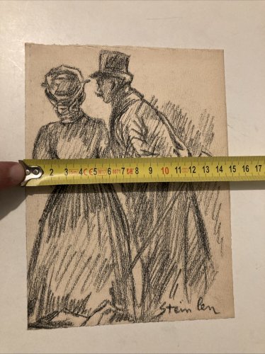 Portrait Théophile Alexandre Steinlen dessin Original  Époque XIXe Ancien