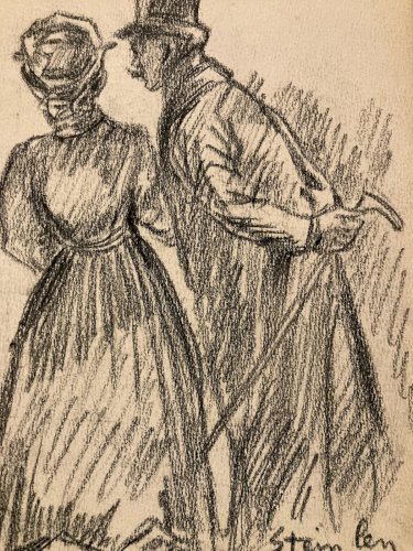 Portrait Théophile Alexandre Steinlen dessin Original  Époque XIXe Ancien