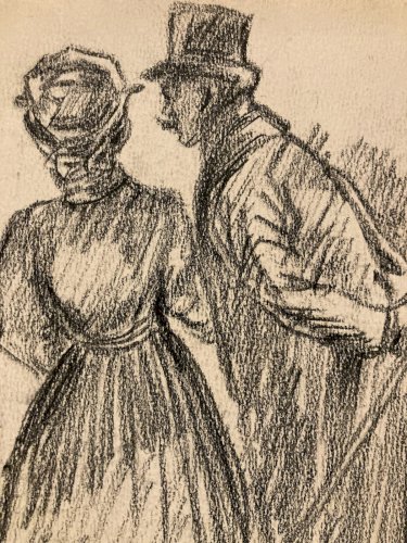 Portrait Théophile Alexandre Steinlen dessin Original  Époque XIXe Ancien